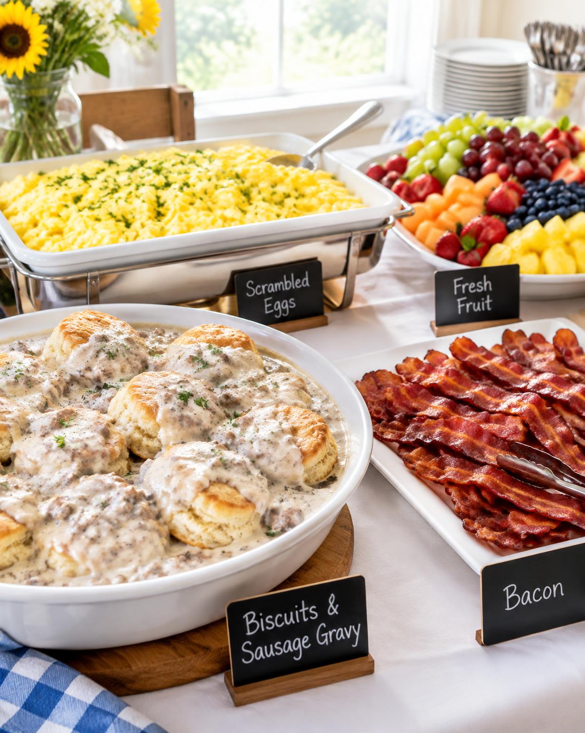 A Southern breakfast catering spread